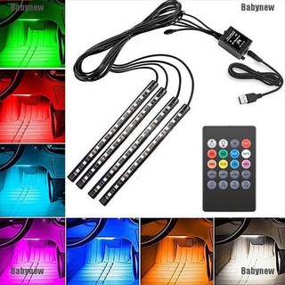 Babynew 4x12 LED RGB ภายในรถ