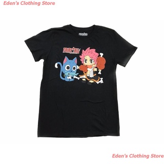 Edens Clothing Store 2022 Cool And Comfortable Gildan 100% Cotton Men Tshirt Fairy Tail Happy And Natsu Eating Kawaii B