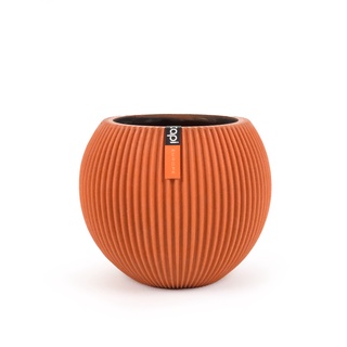 BGVAO 102 Vase Ball Groove Orange (Size: D 17 x H 14 cm)  - กระถางต้นไม้ Modern แบรนด์ Capi Europe