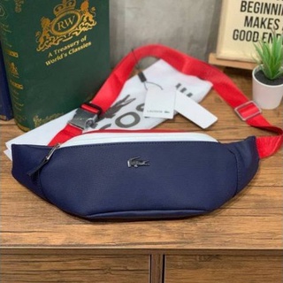 Lacoste Mens Chantaco Tricolour Leather Zippered Belt Bag กระเป๋า คาดอก คาดเอว ส่งฟรี