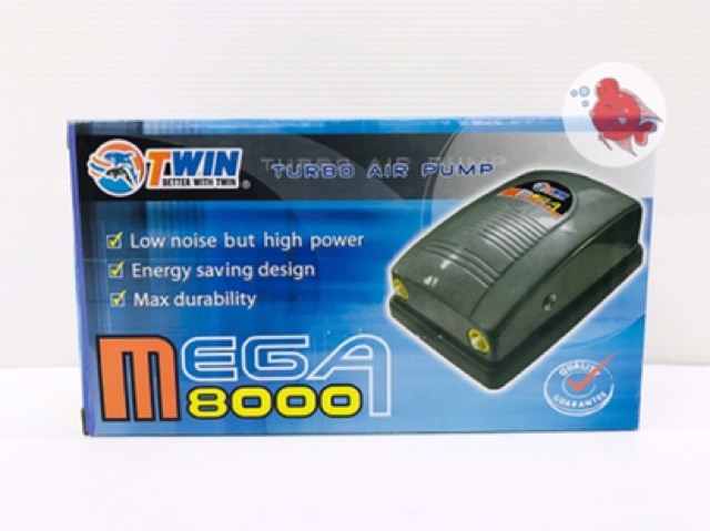 ปั๊มลม-ปั๊มออกซิเจน-ทวิน-เมก้า-twin-mega-8000-ปั๊มลม2ทาง-ปรับแรงเบาลมได้-เงียบ-แรงดี-ประหยัดไฟ