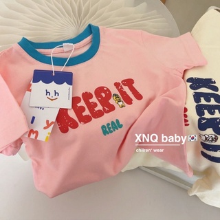 [Babycat] พร้อมส่ง ขายดี เสื้อยืดแขนสั้น ผ้าฝ้ายแท้ 100% พิมพ์ลายน่ารัก สไตล์เกาหลี ญี่ปุ่น ทรงหลวม สําหรับเด็กผู้ชาย เด็กผู้หญิง