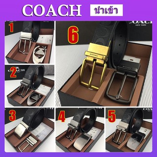 Coach F55157  เข็มขัด  ผู้ชายเข็มขัดหนัง  ถุงของขวัญกล่องบรรจุภัณฑ์