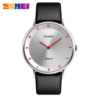 SKMEI Fashion Business Watch Men Luxury Leather Watches Water Resistant Ultra Thin Quartz Wristwatches Male Relogio