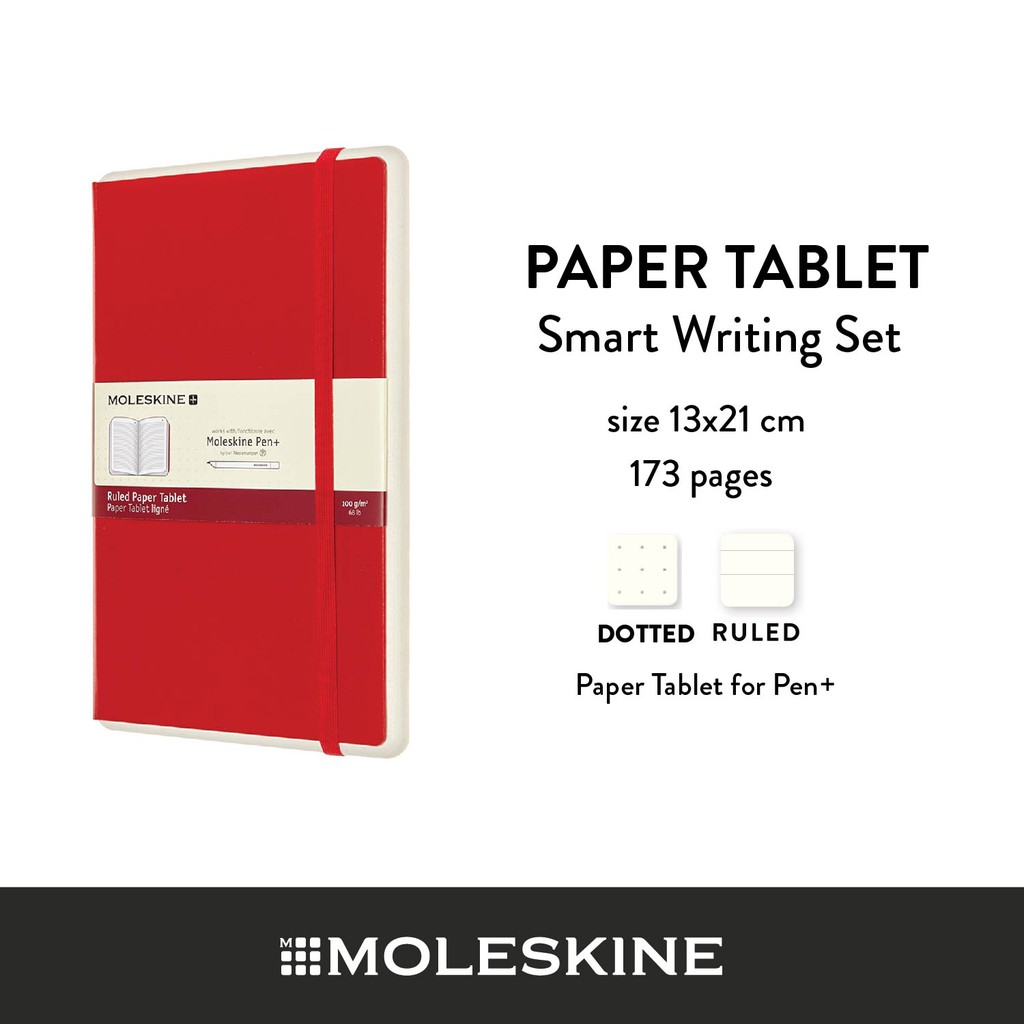 Moleskine สมุดบันทึก สมุดโน๊ต อัจฉริยะ M+ ปกแข็ง สีแดง ขนาด 13x21