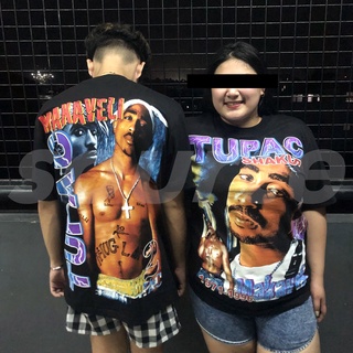 เสื้อวินเทจชาย - BOOTLEG TUPAC SHAKUR คอลเลกชันหลวมพอดีโอเวอร์ไซส์ Tshirt เสื้อยืด unisex ขนาดเท่าท