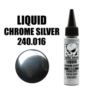 Skull Color 016 Liquid Chrome Silver สีสูตร Acrylic ผสมสำเร็จสำหรับแอร์บรัช ขนาด 60ml.