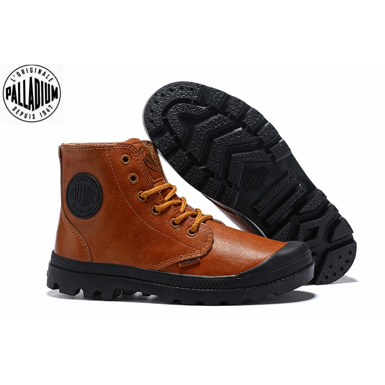 100-original-palladium-brown-martin-boots-womens-leather-shoes-35-39