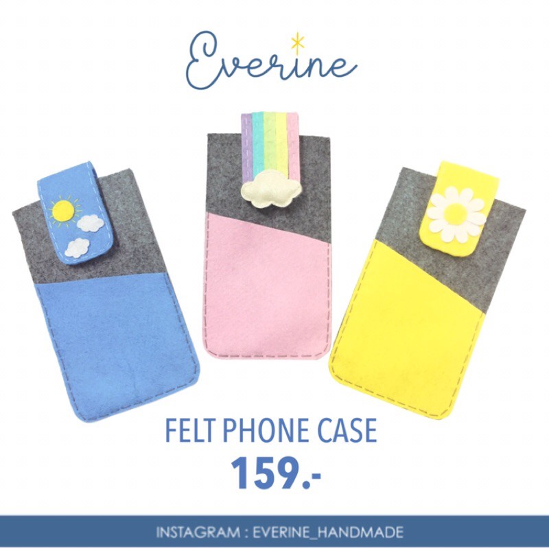 everine-be-joyful-felt-phone-case-ซองใส่โทรศัพท์มือถือ-ซองใส่พาวเวอร์แบงค์