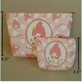 กระเป๋าแม่ลูก กระเป๋าเครื่องสำอาง + กระเป๋าใส่เหรียญ ลาย มายเมโลดี้ mymelody