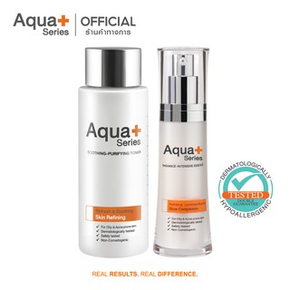 [AQUA11 ลด 130.-] AquaPlus Soothing-Purifying Toner 150 ml. &amp; Radiance-Intensive Essence 30 ml.โทนเนอร์ และเอสเซนส์