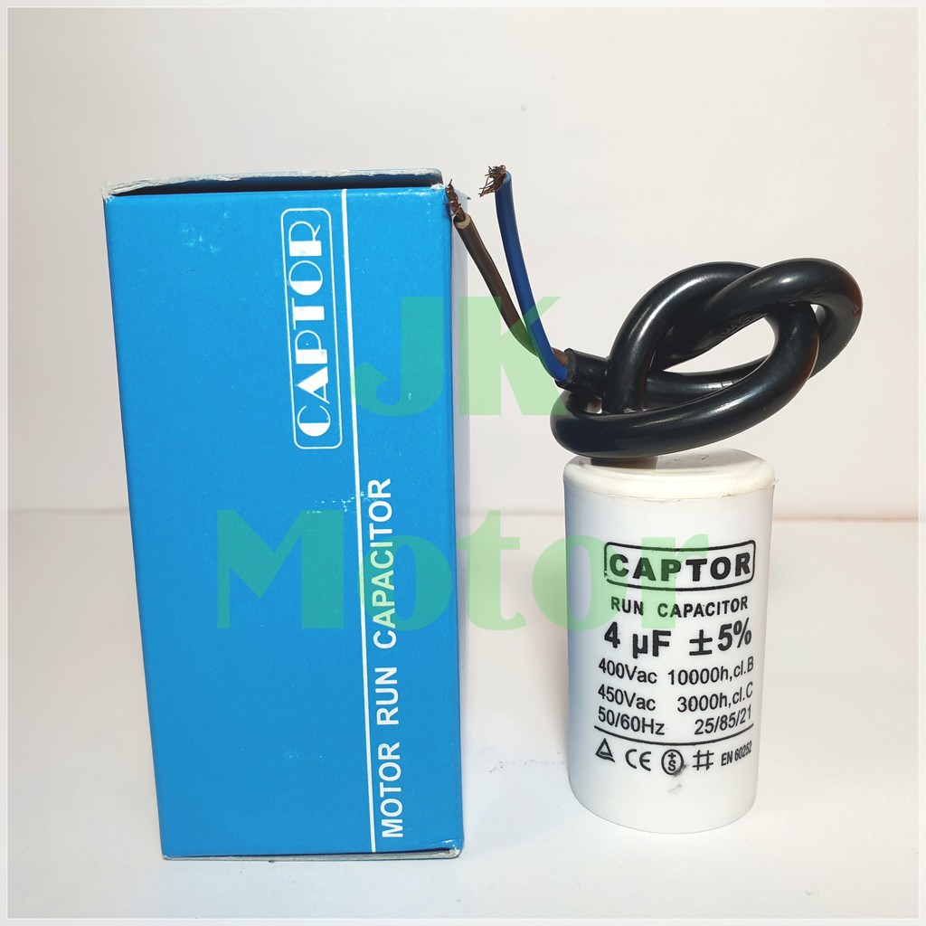 คาปาซิเตอร์รัน Run Capacitor CAPTOR ขนาด 3uF 4uF 5uF 6.3uF 8uF 10uF ...