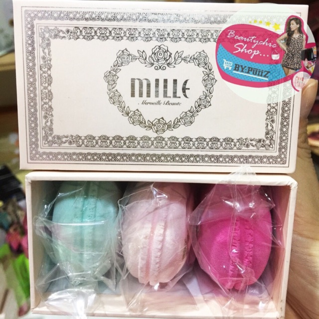 Mille Macaroon Sponge Makeup Tool (1กล่อง มี3ชิ้น) | Shopee Thailand