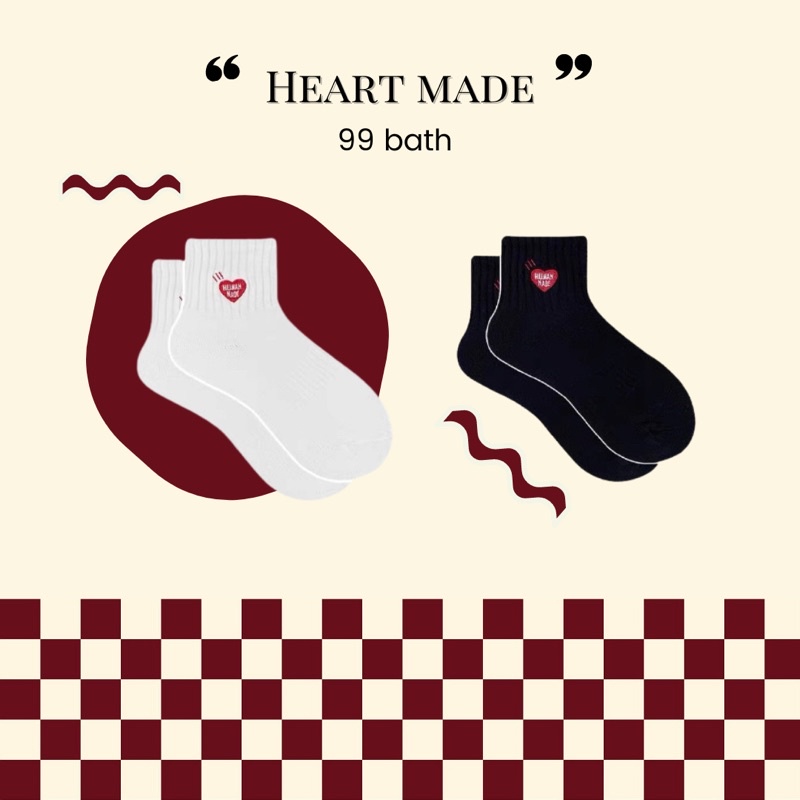 heart-made-ถุงเท้าปักลายหัวใจ