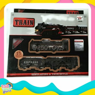 250TOYS รถไฟโบราณ 13 ชิ้น Black classic train ของเล่นเด็ก ของเล่นสมมติ ฝึกจิตนาการ มีเสียง มีไฟ ของเล่นใส่ถ่าน