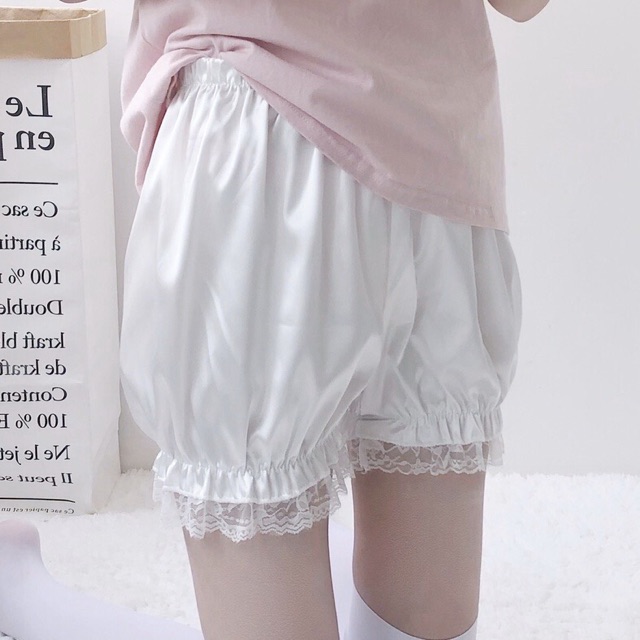 ภาพหน้าปกสินค้ากางเกงขาสั้นผ้าซาติน สไตล์ Lolita น่ารักแบบสาวญี่ปุ่น จากร้าน himome.shop บน Shopee