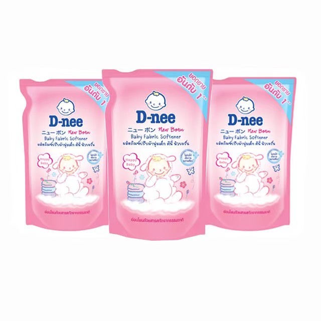 d-nee-ดีนี่-ผลิตภัณฑ์ปรับผ้านุ่มเด็ก-กลิ่น-happy-baby-ถุงเติม-600-มล-ยกลัง-12-ถุง