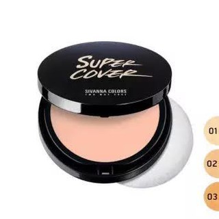 สินค้า แป้งพัฟผสมรองพื้น Sivanna Colors  Super Cover