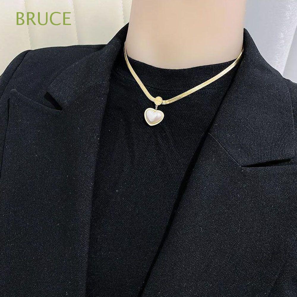 bruce-สร้อยคอโซ่ไทเทเนียม-จี้เปลือกหอย-เครื่องประดับแฟชั่น-สไตล์เกาหลี-เรียบง่าย-หรูหรา-สําหรับผู้หญิง