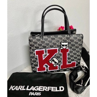 พร้อมส่ง 🔥Sale 4599🔥งาน Shop กระเป๋า Karl Lagerfeld Maybelle Satchel in Black มีสายยาว แบบสปอร์ต