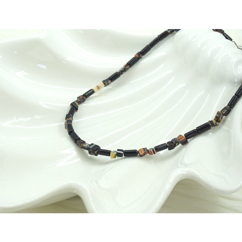 choker-space-handmade-สร้อยคอหิน-สร้อยคอลูกปัด-สร้อยคอhandmade-สร้อยคอสีดำ