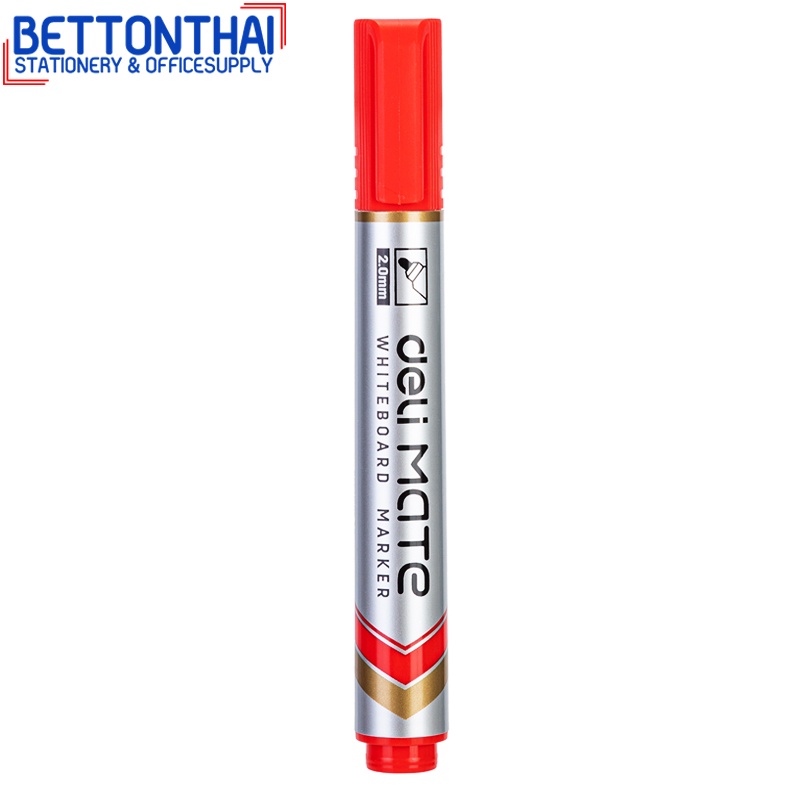 deli-u00340-dry-erase-marker-ปากกาไวท์บอร์ดปลอดสารพิษ-ไม่มีกลิ่นฉุน-แพ็ค-12-แท่ง-หมึกสีแดง-เครื่องเขียน-ปากกาไวท์บอร์ดไว