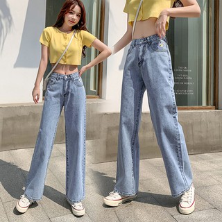 Girls jeans (S/M/L/XL) สาวยีนส์กางเกงยีนส์สบายๆ กางเกงฤดูร้อนสวมใส่สบายมาก