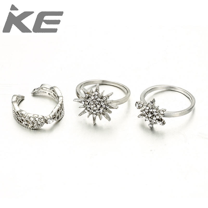 jewelry-geometric-snowflake-hexagram-ring-angel-wings-open-ring-three-piece-set-for-girls-for
