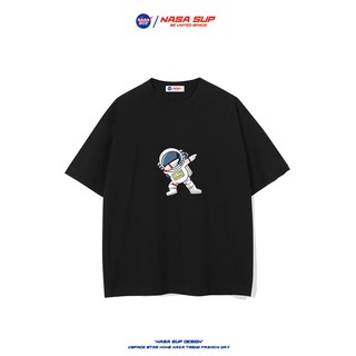 เสื้อยืดแขนสั้น พิมพ์ลายนักบินอวกาศ NASA สีขาว แฟชั่นคู่รัก สําหรับผู้ชาย