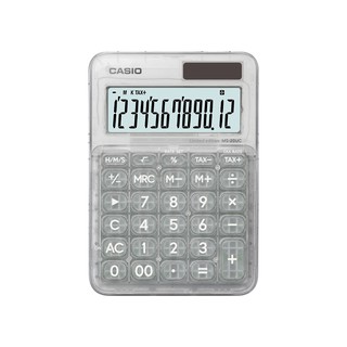 Casio Calculator เครื่องคิดเลข  คาสิโอ รุ่น  MS-20UC-L-C-W แบบสีสันพิเศษ 12 หลัก สีใส