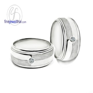 Finejewelthai แหวนคู่-แหวนเพชร-แหวนหมั้น-แหวนแต่งงาน-Couple-Diamond CZ-Wedding Ring-Silver-White Gold - RC3013cz