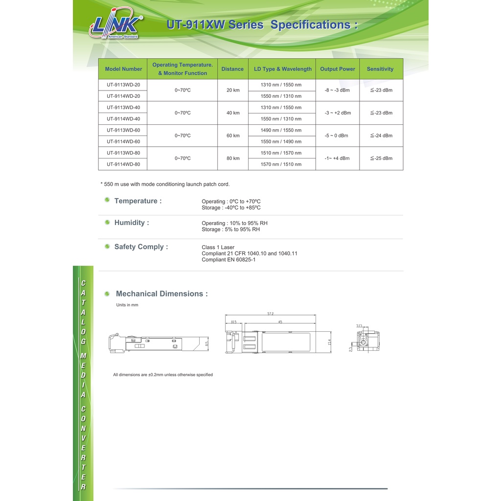 link-อุปกรณ์-sfp-mini-gbic-module-โมดูล-รุ่น-ut-9113wd-20-ut-9114wd-20