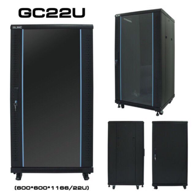 ตู้rack-22u-network-cabinet-ยาว60ลึก60สูง100เซน-แถมพัดลม-ยี่ห้อglink