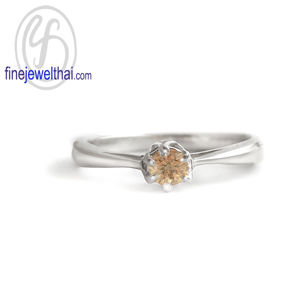 finejewelthai-แหวนบุษราคัม-บุษราคัม-แหวนพลอย-แหวนประจำเดือนเกิด-yellow-sapphire-silver-ring-birthstone-r1376yl