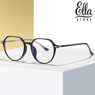 Ellastore123 แว่นตาเลนส์กระจกโค้ง ป้องกันแสงสีฟ้า สําหรับสํานักงาน