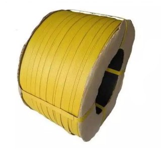 สายรัดเครื่อง สายรัดพลาสติก สีเหลือง 15mm (หนัก 7.5 กก. ยาวประมาณ 850 ม.) 1 ม้วน ส่งฟรี