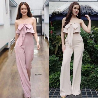 TW8914Jumpsuit จั้มสูทแขนกุด ขายาว อกแต่งซีทรู ตัดเย็บตัวจั้มผ้าซาร่า ใส่ง่ายใส่สบาย มีซิปหลัง อกแต่งเป็นโบว์สวยๆ