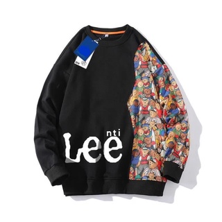 เสื้อสเวตเตอร์ lee  ฮู้ดผู้ชาย แจ็คเก็ตพิมพ์ลายคอกลมใหม่