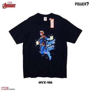 เสื้อยืดผ้าฝ้ายพิมพ์ลายขายดี เสื้อยืดการ์ตูน ลาย Captain Marvel ลิขสิทธ์แท้ MARVEL COMICS  T-SHIRTS (MVX-166