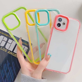 เคสโทรศัพท์มือถือ แบบใส ป้องกันกระแทก สีมาการอง สําหรับ iPhone 13 Mini 12 Pro Max