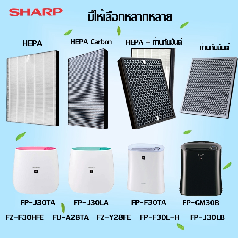 รูปภาพของไส้กรอง HEPA เครื่องฟอกอากาศ Sharp FP-J30TA FP-J30LA FP-F30Y FP-F30HFE FP-F30L-H FP-GM30B FU-A28TA FZ-F30HFE FZ-Y28FEลองเช็คราคา