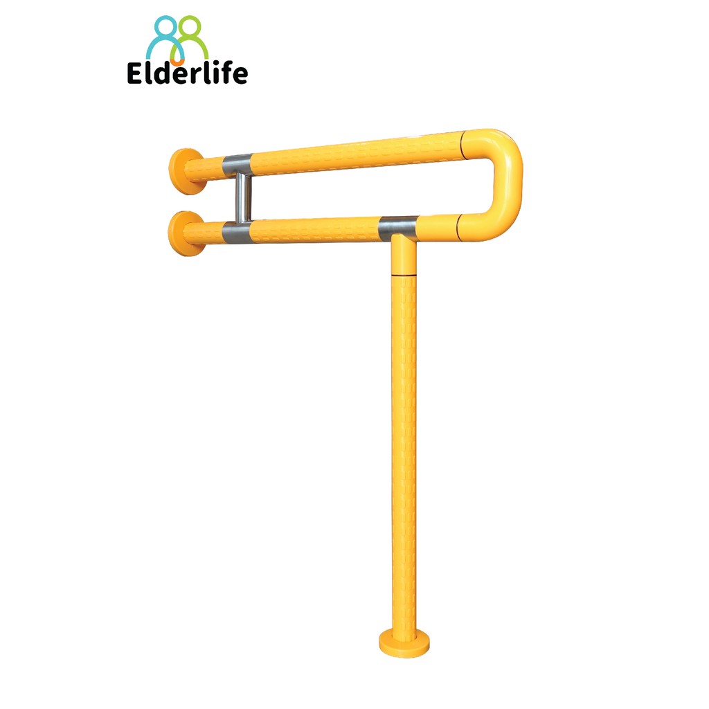 elderlife-ราวจับกันลื่น-สแตนเลส-หุ้มพลาสติก-สีส้ม-ตัวp-รุ่น-bh-018