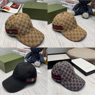 พรี​ GUCCI หมวก ดีไซหรู สวมใส่สบาย บางเบา ด้านหลังสามารถปรับระดับได้