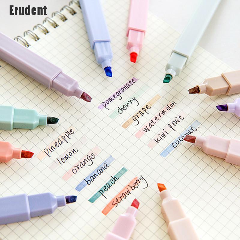 erudent-เครื่องเขียน-ปากกามาร์กเกอร์ไฮไลท์-สีลูกกวาดเรืองแสง-6-ชิ้น-ชุด