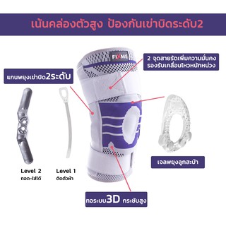 1ข้าง/ เข่า ผ้าพยุงเข่าบิด  ปลอกเข่าป้องกันเข่าบิด  ปลอกพยุงเข่าบิด ระดับ2