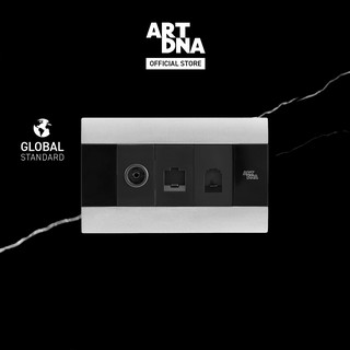 AR TDNA รุ่น A88 TV+Computer+Telephone Socket Size S สีซิลเวอร์ ปลั๊กไฟโมเดิร์น ปลั๊กไฟสวยๆ สวิทซ์ สวยๆ
