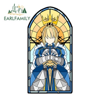 Earlfamily สติกเกอร์ไวนิล กันน้ํา กันแดด ลาย Fate Zero Saber 13 ซม. สําหรับติดตกแต่งประตูรถยนต์