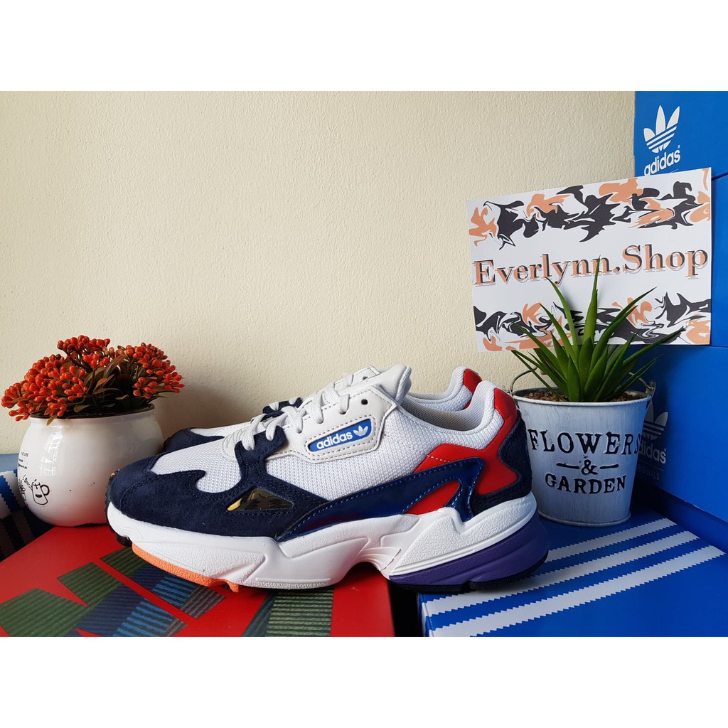 Adidas falcon navy red hot sale