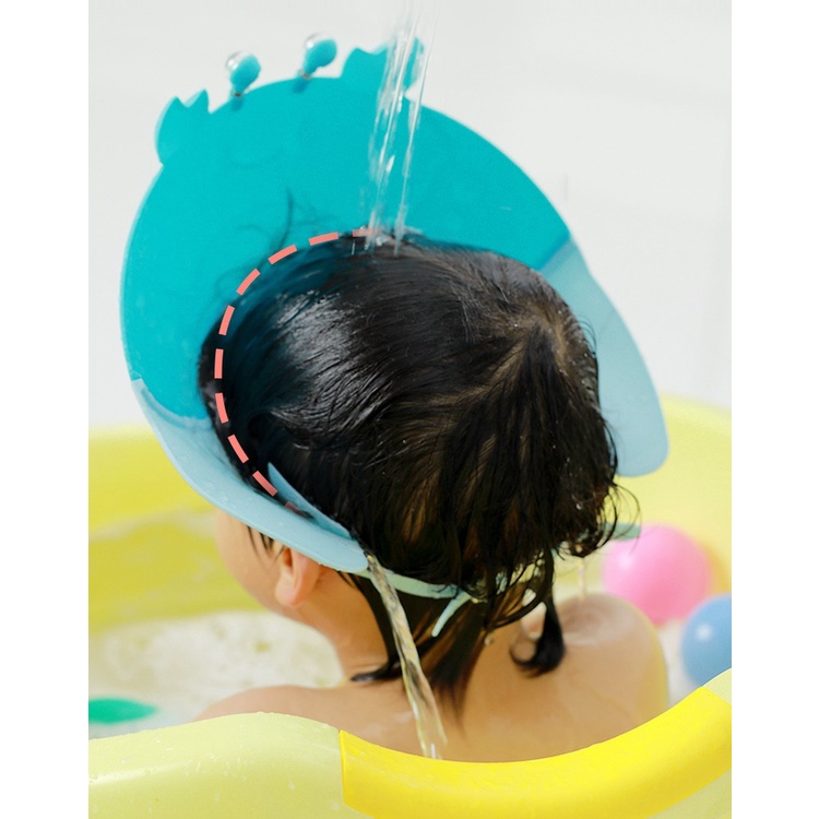babybua-หมวกสระผมเด็ก-พร้อมส่งจากไทย-หมวกอาบน้ำ-ป้องกันน้ำเข้าตา-ปรับขนาดได้-ลายน่ารัก-สีสันสดใส