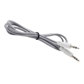 โปรโมชั่น : สายเคเบิ้ล AUX หัว 3.5mm 1เมตร สายเชือกถักหัวขาว คละสี รองรับกับลำโพง เครื่องเสียงในรถ หูฟัง MP3 น้ำหนักเ
